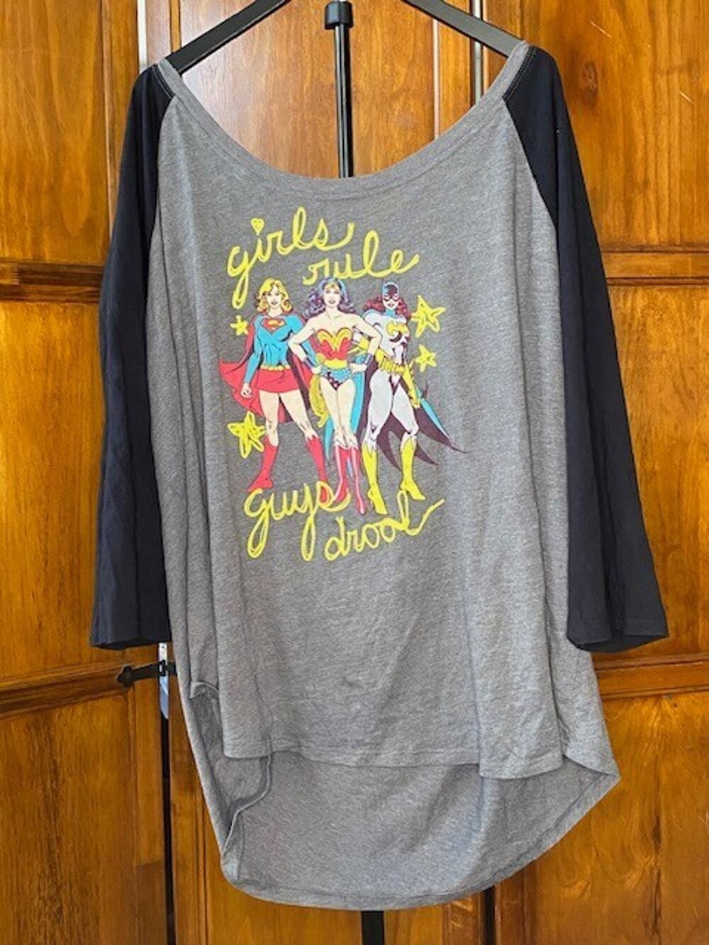 DC Comics Girls Rule Graphic T-Shirt Wonder Woman Batgirl Supergirl Women's XL